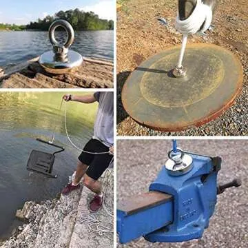 MIKEDE Strong Neodymium Fishing Magnets 6 Pack, 100 lbs(45KG) Pulling Force Rare Earth Magnet with Countersunk Hole Eyebolt Diameter 1.26 inch(32 mm) for Retrieving in River and Magnetic Fishing