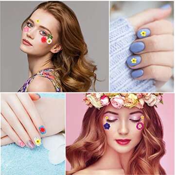 Mukum 63pcs Dried Flowers for Resin Real Dried Pressed Flowers Leaves Pressed Herbs kit with Tweezers for DIY Resin Craft, Scrapbooking Supplies, Nail Art, Floral Decors, Soap Making, Candle Making