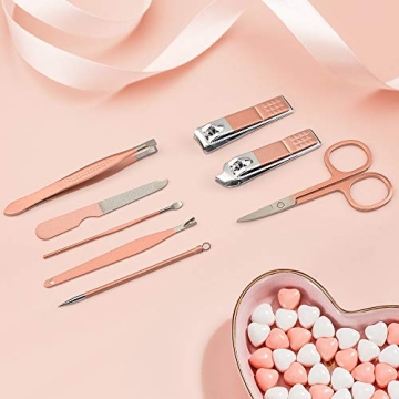 Stainless Steel Manicure Pedicure Kit with Leather Case