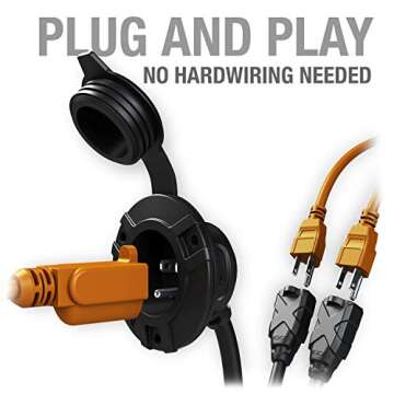 NOCO GCP2 15A AC Port Plug - Waterproof Power Inlet Socket with Extension Cords