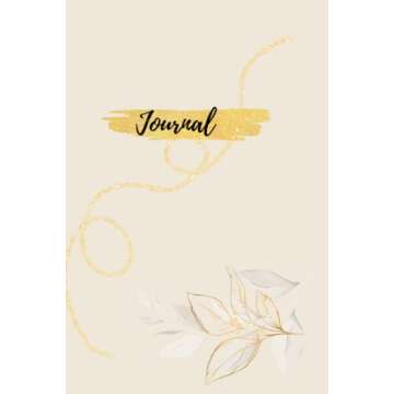 Aesthetic Beige and Gold Flower Notebook/Journal for Artistic Souls