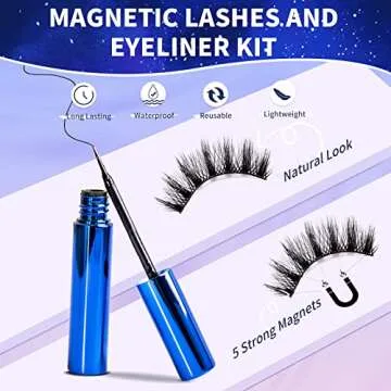 Magnetic Eyelashes & Eyeliner Kit for Easy Application