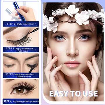 Magnetic Eyelashes & Eyeliner Kit for Easy Application