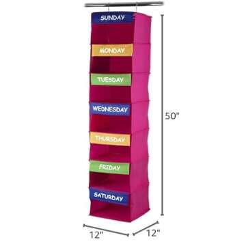 Sagler Daily Activity Organizer Kids 7 Shelf Portable Closet Hanging Closet Organizer Great Closet Solutions