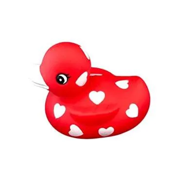 DUCKY CITY 3" Valentines Sweetheart Rubber Duck [Squeaky, with Hole] - Baby Safe Bathtub Bathing Toy