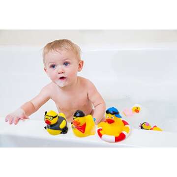 DUCKY CITY 3" Valentines Sweetheart Rubber Duck [Squeaky, with Hole] - Baby Safe Bathtub Bathing Toy