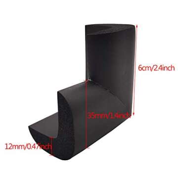 Sipery 20Pcs Black Corner Guards Super Soft Baby Proofing Corner Protector for Furniture NBR Foam Ru...