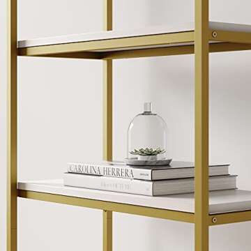 Nathan James Oscar 5-Shelf Modern Bookcase with Metal Frame