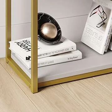 Nathan James Oscar 5-Shelf Modern Bookcase with Metal Frame