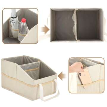 Honeydak Passenger Seat Organizer Car Seat Storage Organizer for Console Front/back Seat with Multi-pockets Car Caddy Organizer SUV Truck Foldable Car Organizer for Kids Adults Accessories