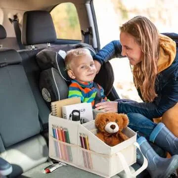 Honeydak Passenger Seat Organizer Car Seat Storage Organizer for Console Front/back Seat with Multi-pockets Car Caddy Organizer SUV Truck Foldable Car Organizer for Kids Adults Accessories