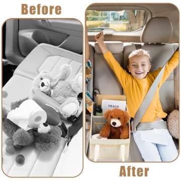 Honeydak Passenger Seat Organizer Car Seat Storage Organizer for Console Front/back Seat with Multi-pockets Car Caddy Organizer SUV Truck Foldable Car Organizer for Kids Adults Accessories