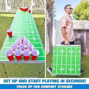 GoPong 8 Foot Portable Beer Pong Table - Fun & Durable