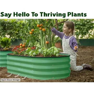 Galvanized Raised Garden Bed 4×2×1 ft Durable Planter Outdoor