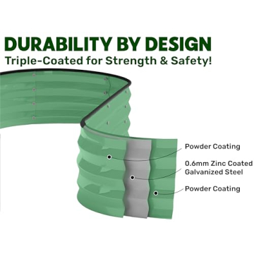 Galvanized Raised Garden Bed 4×2×1 ft Durable Planter Outdoor