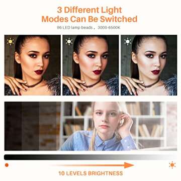 Video Conference Lighting Computer Ring Light - Webcam Laptop Light Ring for Zoom Meetings, Video Recording, Desktop Circle Ring Light with Stand & Phone Holder, Zoom Lighting for Computer