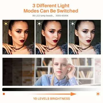 Video Conference Lighting Computer Ring Light - Webcam Laptop Light Ring for Zoom Meetings, Video Recording, Desktop Circle Ring Light with Stand & Phone Holder, Zoom Lighting for Computer