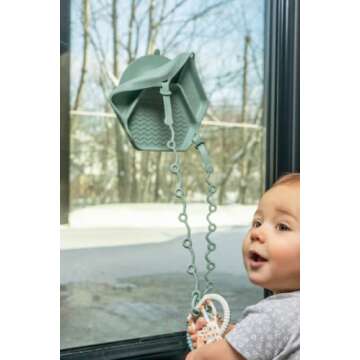 Smack Fun - The Original All-in-one Suction Plates + Safety Toy Straps - Silicone Suction Plates for Toddlers + Baby - First Foods + Self-Feeding. Comes with 2 Straps (Shifting Sand)