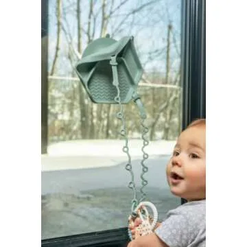 Smack Fun - The Original All-in-one Suction Plates + Safety Toy Straps - Silicone Suction Plates for Toddlers + Baby - First Foods + Self-Feeding. Comes with 2 Straps (Shifting Sand)