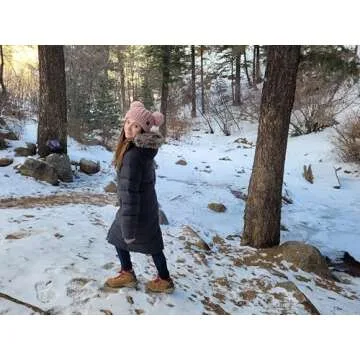 Funky Junque Women's Beanie Double Pom Adult Knit Hat with Two Pom Poms for Women, Warm Winter Cap (Black Faux Fur)