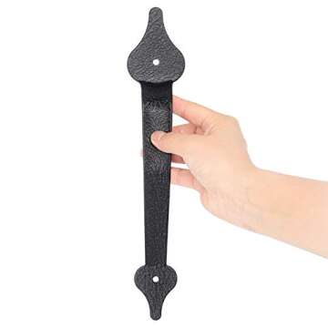 Garage Carriage Door Hinges Iron Decorative Garage Handles Hardware Kit (4Hinges + 2 Handles)