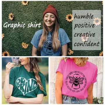 Be Kind Women's T-Shirt - Novelty Graphic Bee Tee