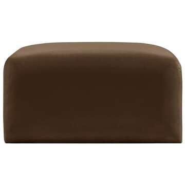 Meridian Furniture 103Brown-Ott Arc Collection Modern | Contemporary Ottoman with Soft Brown Velvet, Deep Channel Tufting, Modular for Limitless Configurations, 31" W x 31" D x 17" H, Brown