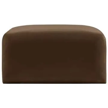 Meridian Furniture 103Brown-Ott Arc Collection Modern | Contemporary Ottoman with Soft Brown Velvet, Deep Channel Tufting, Modular for Limitless Configurations, 31" W x 31" D x 17" H, Brown
