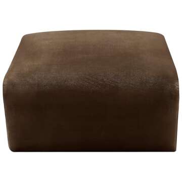 Meridian Furniture 103Brown-Ott Arc Collection Modern | Contemporary Ottoman with Soft Brown Velvet, Deep Channel Tufting, Modular for Limitless Configurations, 31" W x 31" D x 17" H, Brown