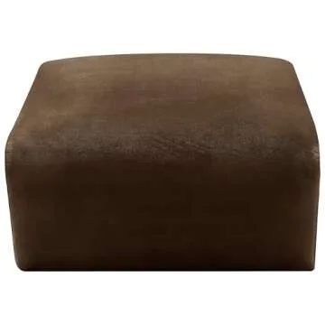 Meridian Furniture 103Brown-Ott Arc Collection Modern | Contemporary Ottoman with Soft Brown Velvet, Deep Channel Tufting, Modular for Limitless Configurations, 31" W x 31" D x 17" H, Brown
