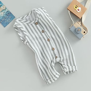 Cooling Infant Cotton Linen Jumpsuit for Boys and Girls