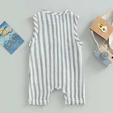 Cooling Infant Cotton Linen Jumpsuit for Boys and Girls