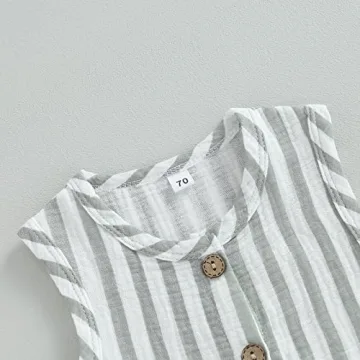 Cooling Infant Cotton Linen Jumpsuit for Boys and Girls