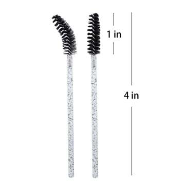 SenRocc 300pcs Eyelash Extension Disposable Eyebrow Brush Mascara Wand Applicator Spoolers Micro Glitter Eye Lashes Cosmetic Brushes Set Makeup Tools（MIX）