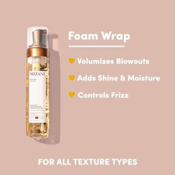Mizani Styling Foam Wrap | Balances Hydration, Shine & Hold | with Shea Butter | Paraben-Free | for Curly Hair | 8.5 Fl Oz