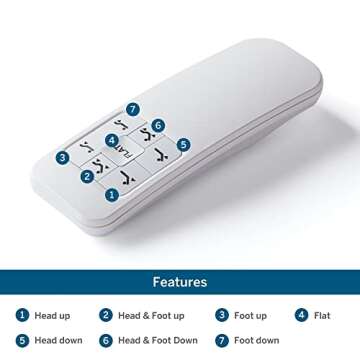 Lucid L150 Adjustable Base – Bed Frame with Head and Foot Incline – Wireless Remote Control – Premium Quiet Motor, Twin XL size, Charcoal