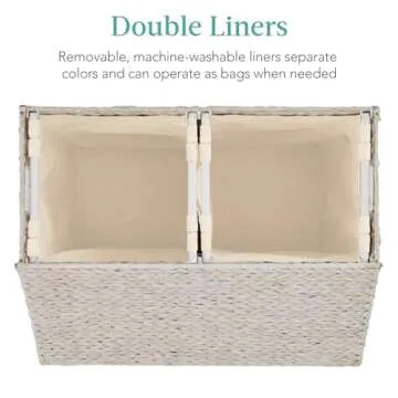 Large Double Laundry Hamper with Lid - Stylish & Practical