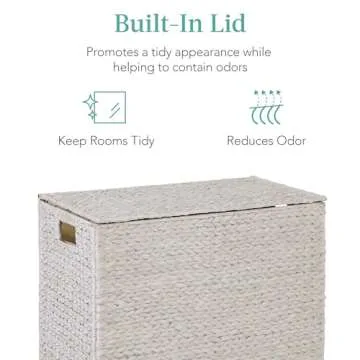 Large Double Laundry Hamper with Lid - Stylish & Practical