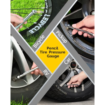 Pencil Tire Pressure Gauge with Deflator, 2 Pack