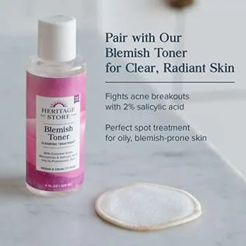 HERITAGE STORE Rosewater & Vinegar - Exfoliating Toner with Apple Cider Vinegar - Oily to Combination Skin - Refreshing Facial Mist Cleans, Refines Pores and Clarifies Skin Hypoallergenic, Vegan, 8oz