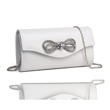 MUDUO Women Diamond Bow Evening Bag Rhinestone Clutch Purse Wedding Prom Purse Formal Cocktail Party...