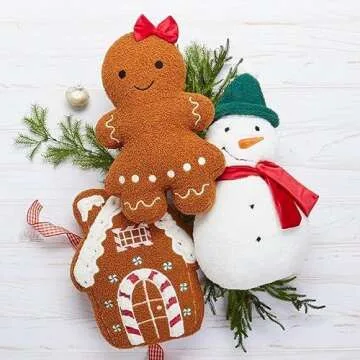 Merry Christmas Shaped Accent Pillows - Lakeside Collection