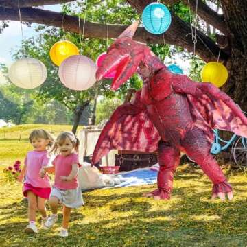 MXoSUM Inflatable Dinosaur Costume for Halloween Fun