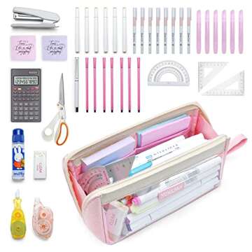 YOKUMA Clear Pencil Case - Stylish & Multifunctional Organizer