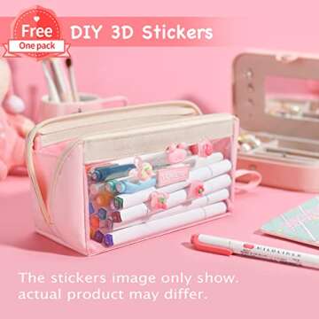 YOKUMA Clear Pencil Case - Stylish & Multifunctional Organizer