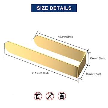 HUFEEOH Adhesive Hand Towel Holder, Kitchen Towel Holder Towel Bars Wall Mounted, Stainless Steel Bath Towel Holder for Bathroom Hotel Kitchen (8 inch, Gold)