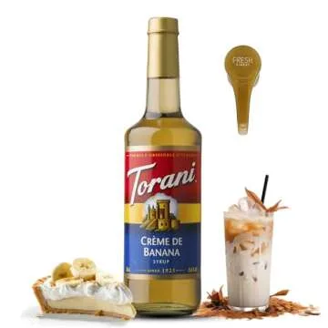 CREME DE Banana Syrup for Coffee & Cocktails 25.4 Ounces Coffee Flavoring for Drinks with Fresh Finest Coffee Syrup Pump
