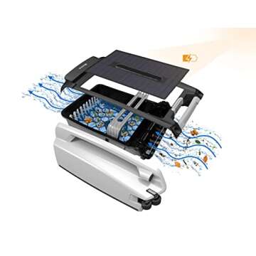 Betta 2 - Solar Powered Automatic Robotic Pool Skimmer with Twin Chip-Controlled Salt Chlorine Toler...