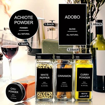 GPOVVIMX Spice Jar Set 24 Pcs with 408 Labels and Accessories