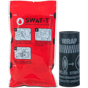 SWAT-T Tourniquet Black, Emergency First Aid Equipment for Massive Hemorrhage Control, Made in The U...